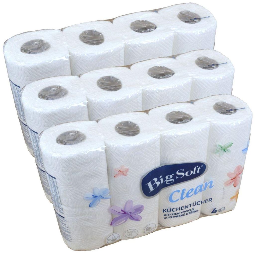 12 Rollen á 50 Blatt Küchenrolle Big Soft 2-lagig Produktbild 
