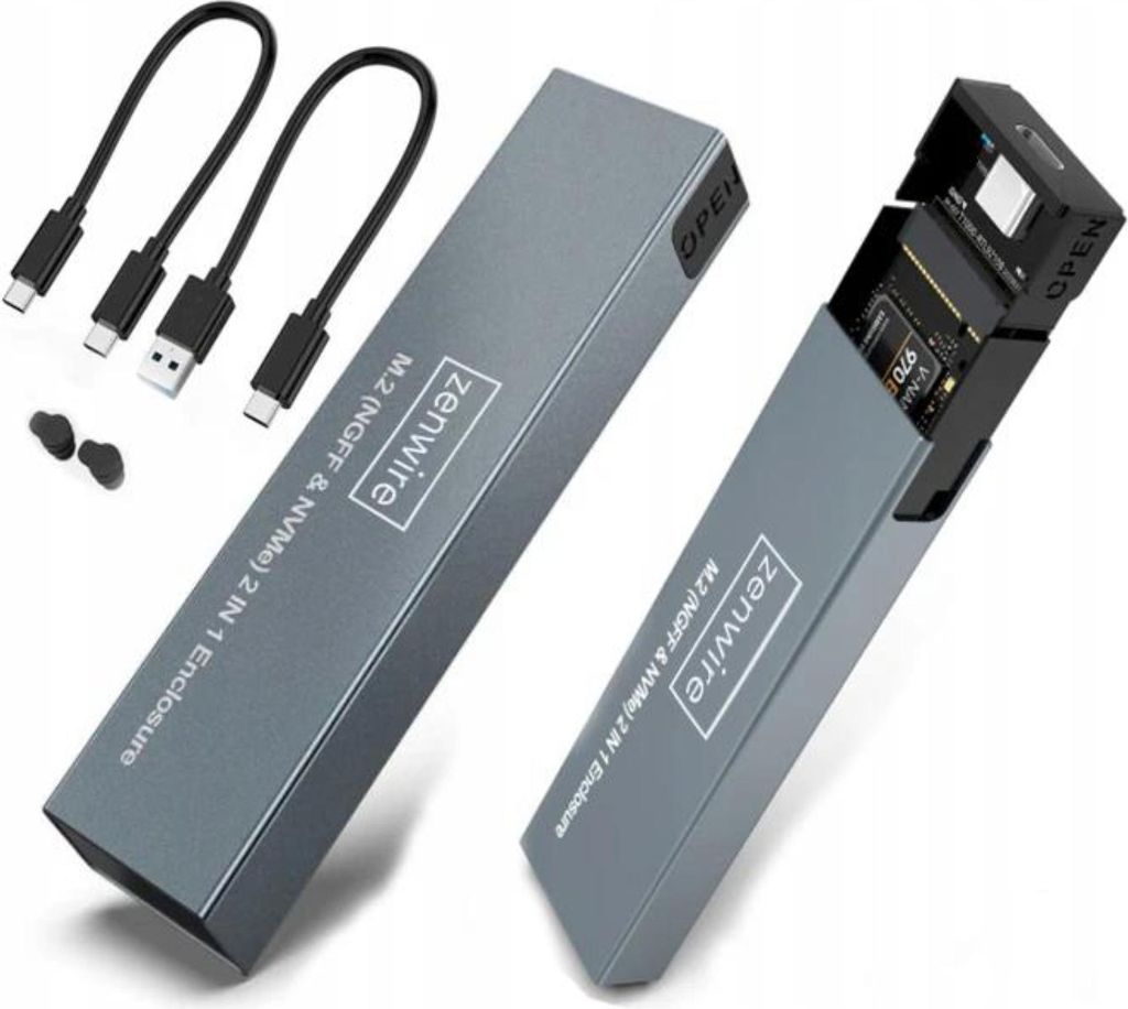 Adattatore M.2 NVMe A USB Tipo C - Case Esterno Per SSD 2230/2242/2260/2280, 10 Gbps, Dissipazione Inclusa, Plug & Play - 3