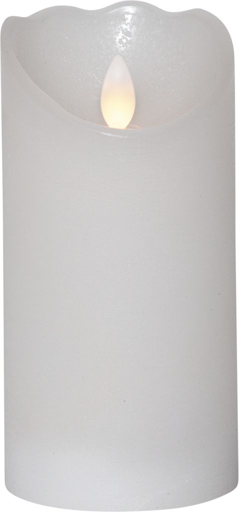 LED Echtwachs-Kerze ''Glow'', weiß,7.5x15cm, Timer, Produktbild 