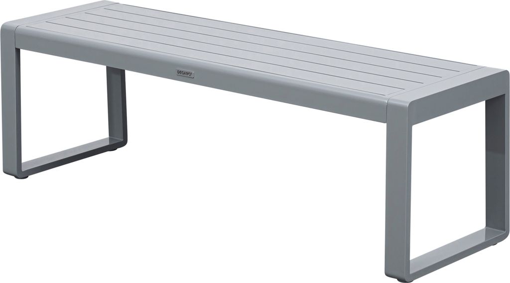 TPFGarden HOCKERBANK Darlington - Garten-Sitzbank mit pulverbeschichtetnm Aluminiumlatten, Farbe silbergrau, BxTxH: 41,5x138x44 cm