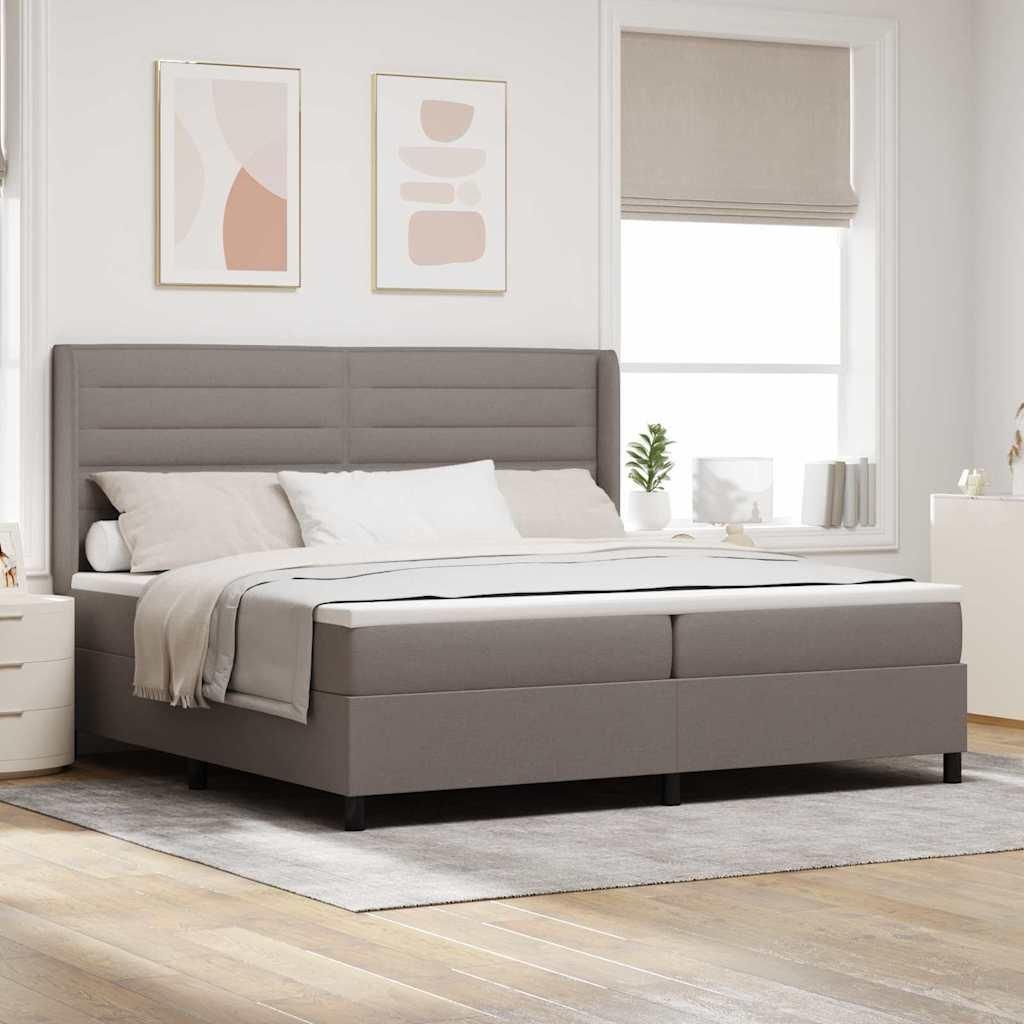 Maison Exclusive - Boxspringbett mit Matratze Taupe 200 x 200 cm Stoff