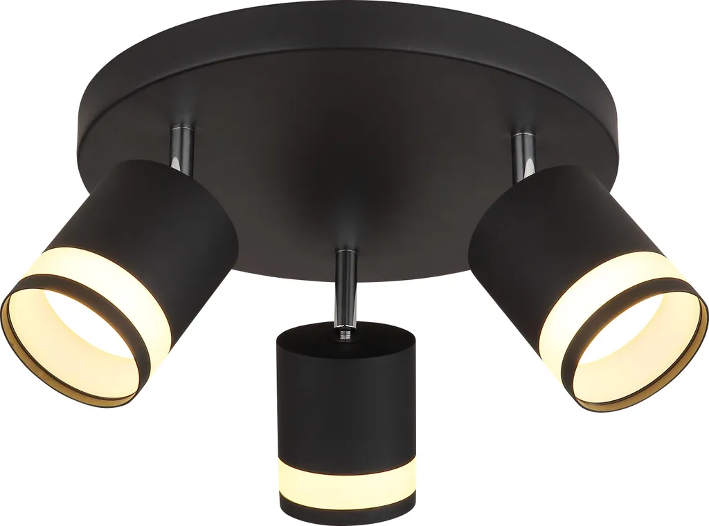 Plafonnier LED Cuisine ou Salon Noir 30 cm - Éclairage Réglable Top