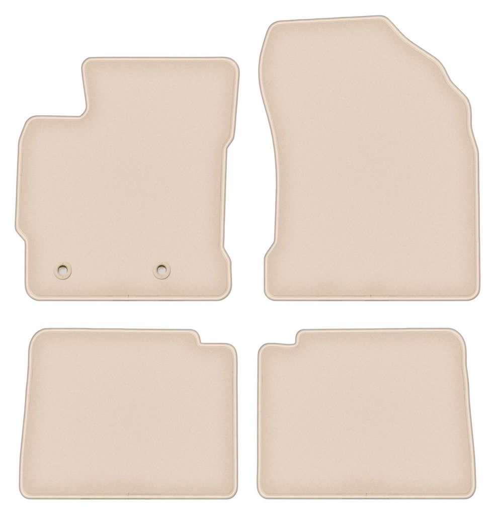 DURBAN Beige Velours-Fußmatten-Set für Toyota Corolla XI E16 Schrägheck, Limousine (2013-2019)