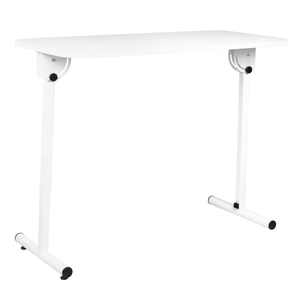Bureau pliant avec plateau spacieux - Support mobile à roulettes freinées