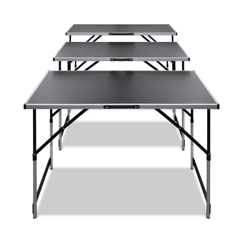 Table pliante réglable en hauteur 3 pièces - Surface de travail en MDF