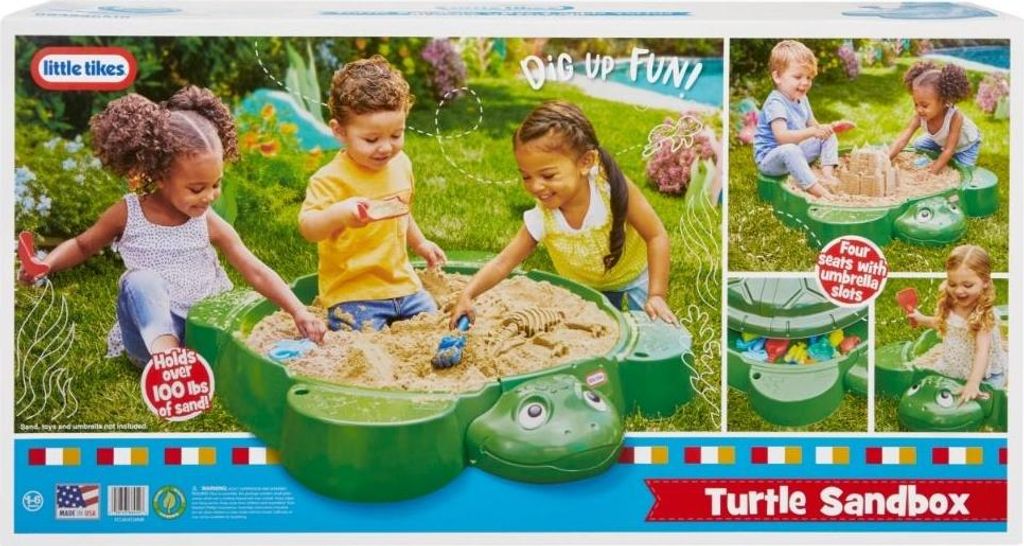 Little Tikes - Sabbiera pieghevole Turtle con coperchio Immagine del prodotto 