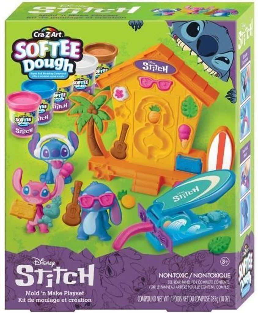 Stitch Figuren Bastelset, Weiche Modelliermasse, Inklusive 3 Formen, Surfbrett Werkzeug