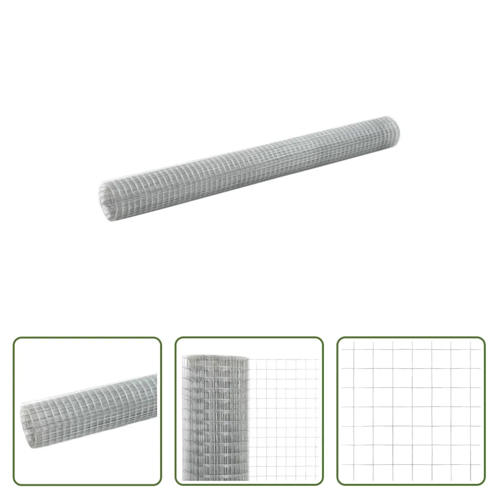 Rete in Acciaio Zincato Argento 10m x 1,5m per Design Esterno