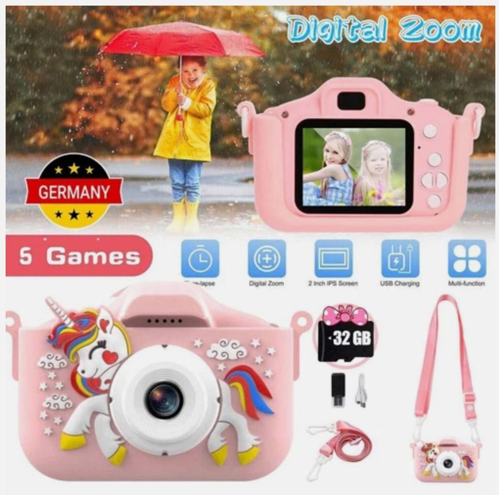 Kinderkamera Sofortbildkamera mit 32 GB-Karte 1080P HD Kamera Kinder Sofortdruck