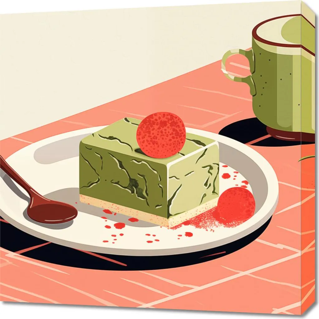 Quadro Cucina Dessert Matcha 60x60 - Arte Murale Gourmet