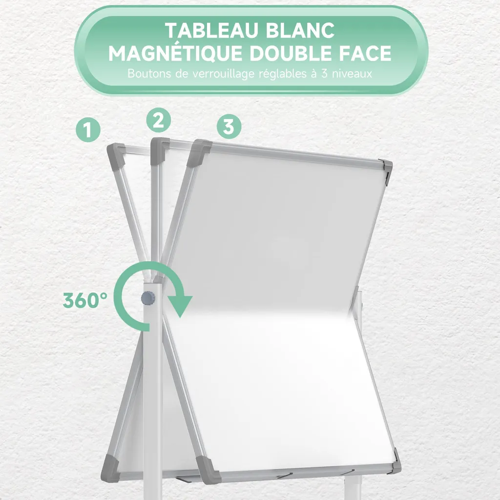 Tableau blanc de conférence mobile pour brainstorming et présentations