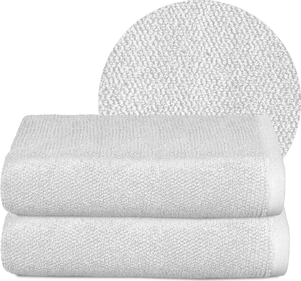 BEAUTEX Handtuch-Set Premium Frottier Sets, Europe, 100% Baumwolle 550g/m², Oeko-TEX ,Weiß,Set: 2 Handtücher - 50x100 cm