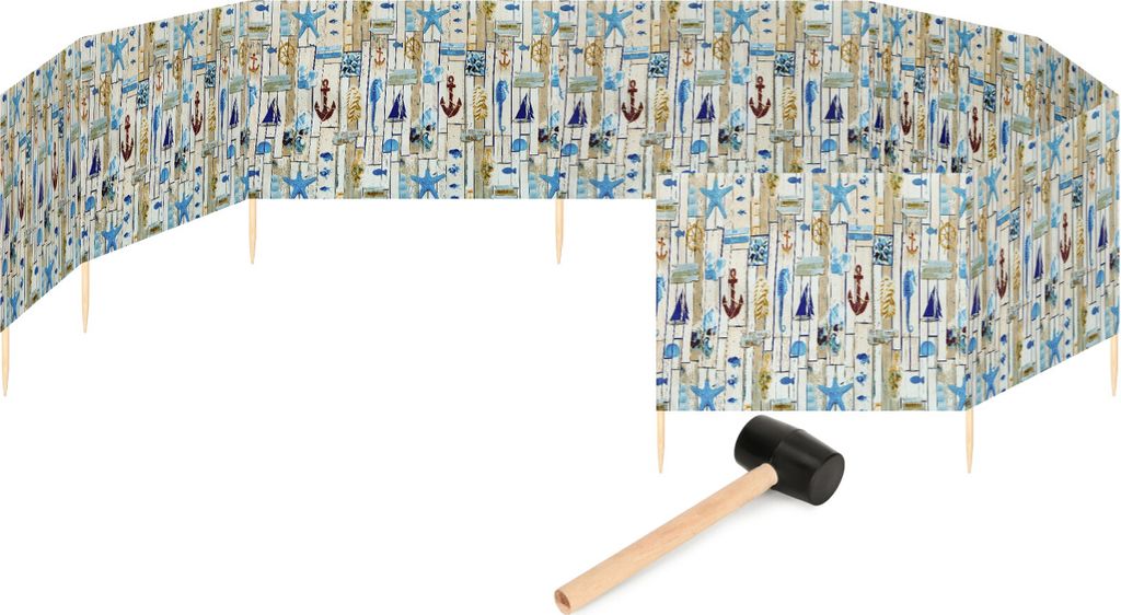 Garronda Strand Windschutz Sichtschutz 12m lang plus Gummihammer GAEX001