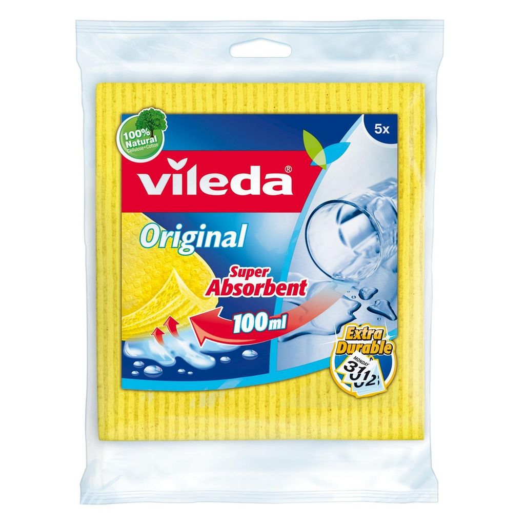 Vileda 142268, Blau, Pink, Gelb, Rechteckig, Zellulose, Produktbild 