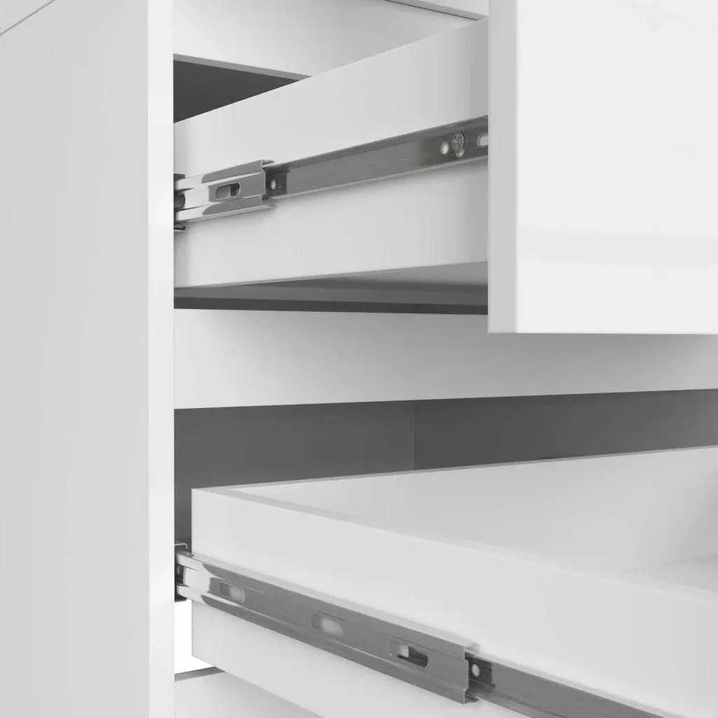Armoire à tiroirs chambre et bureau WREN 60 cm - Meuble blanc brillant - 3