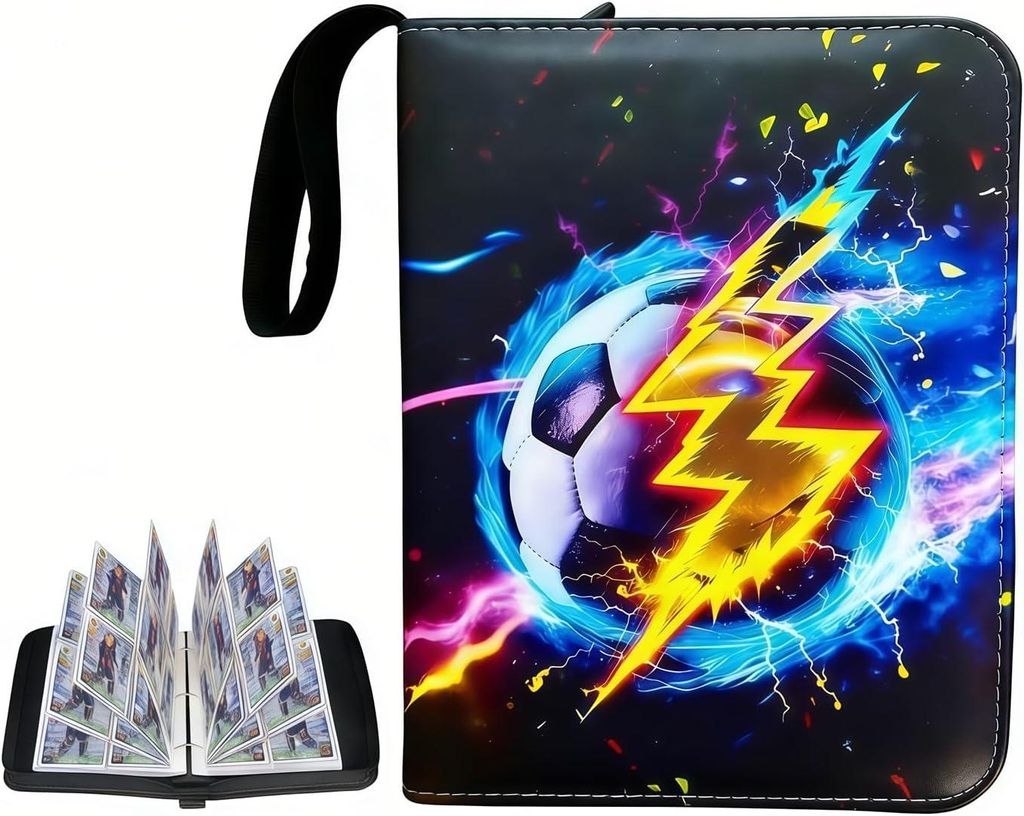 pokemon Sammelalbum für Karten,440 Sammelkarten Kapazität 4 Pocket Hefte 55 Seiten, Wasserdichtes Kunstleder, Geschenk für kinder Jungen Mädchen