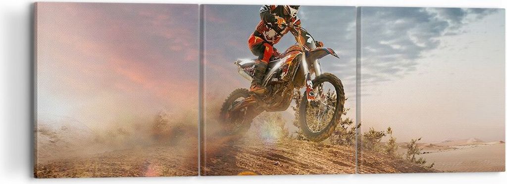 Bild auf Leinwand - Leinwandbild - Motor Reiten Helm - 120x40cm - Wand Bild - Wanddeko - Wandbilder - Leinwanddruck - Bilder - Kunstdruck - Wanddek...