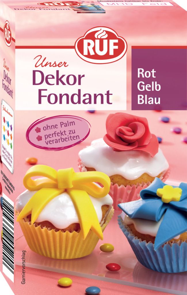 RUF Dekor Fondant Rot Gelb Blau