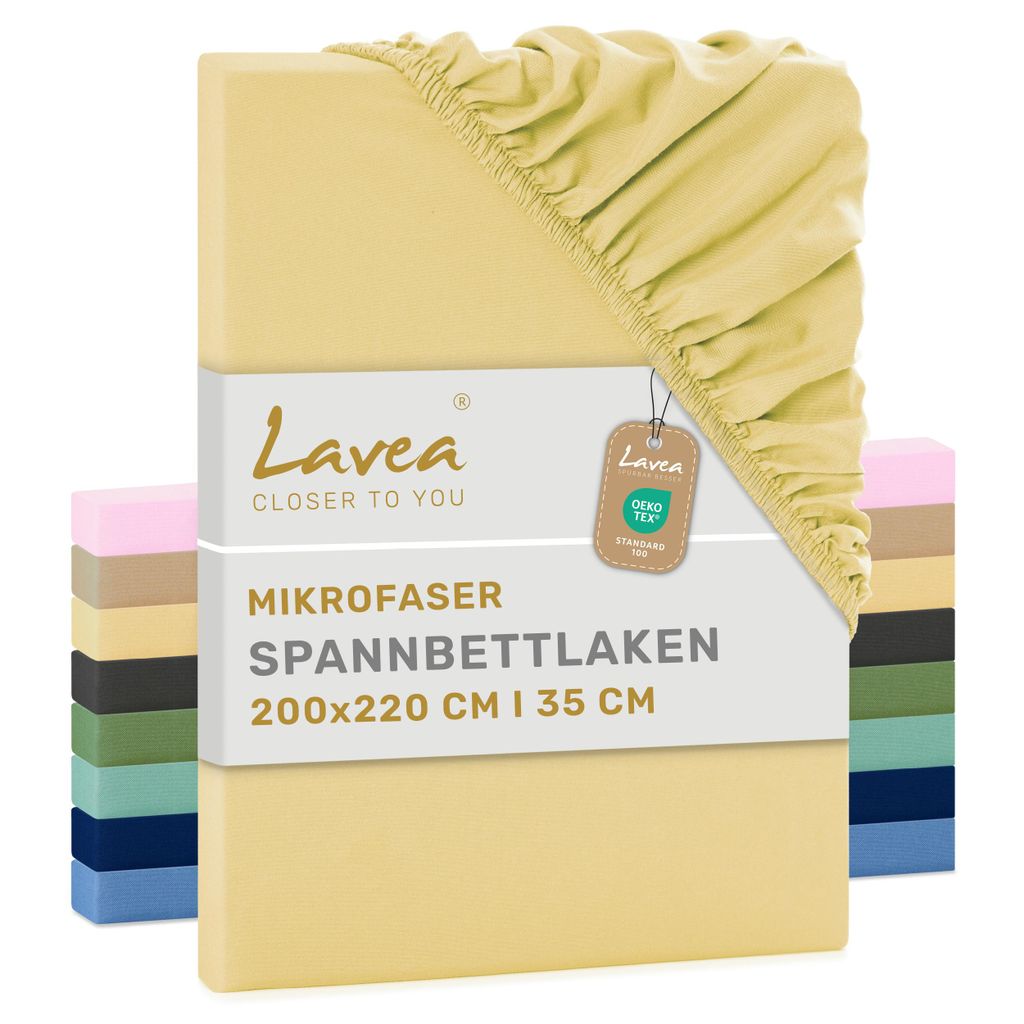 Lavea® Spannbettlaken 200x220 cm, Mikrofaser Spannbetttuch Produktbild 