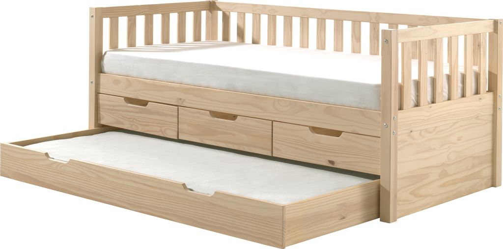 Funktionsbett >FRITZ< in Kiefer massiv Ausführung Milky Pine aus Massive Kiefer
