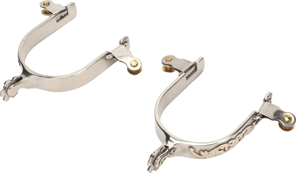 Éperons de cowboy en inox avec roulettes pour cavalier et cavalière