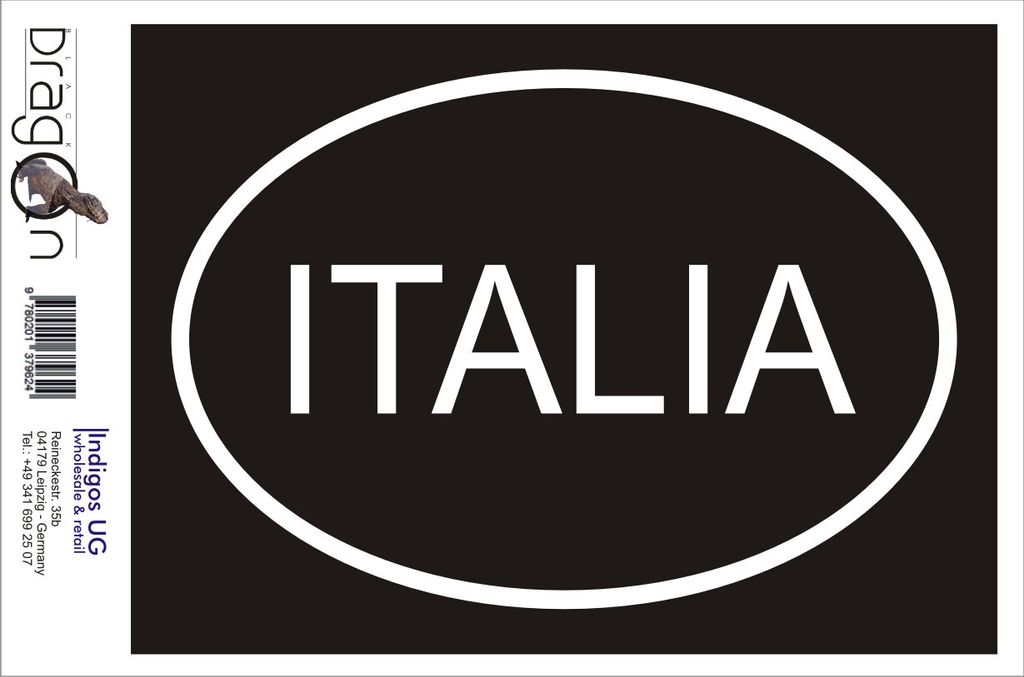 Aufkleber / Autoaufkleber - JDM / Die cut / Auto / OEM - Italia - Italien - 160X110 mm gelb - Heckscheibe / Heckscheibenaufkleber