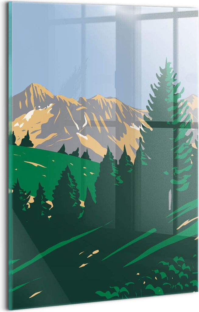Designer Glasbild - Wandbild - Glas Bild - 20x30 cm - Nationalpark In Den Alpen Frankreich