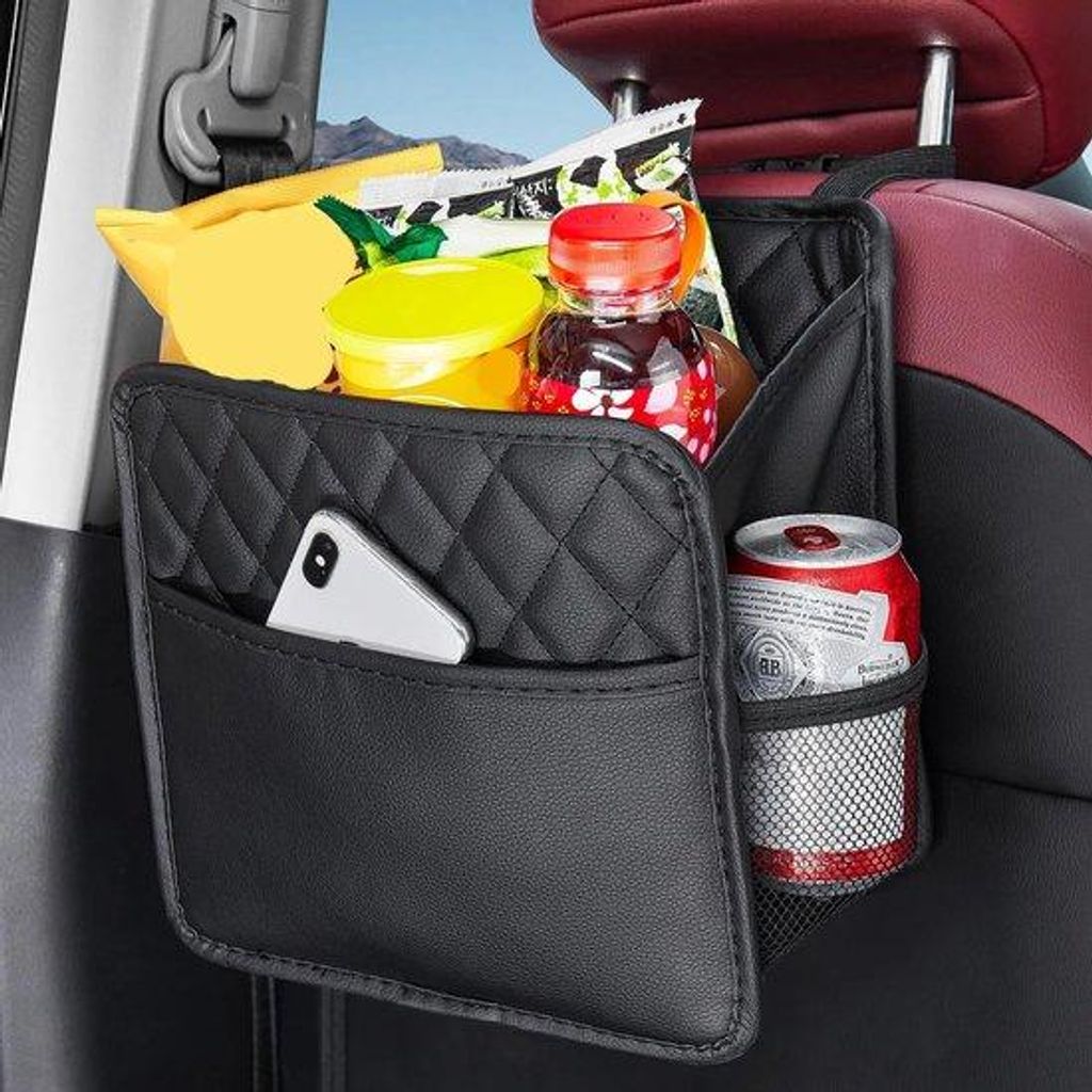 Auto Organizer mit Kunstleder und Klapfunktion - Universal für Kinder, Erwachsene und Reisen