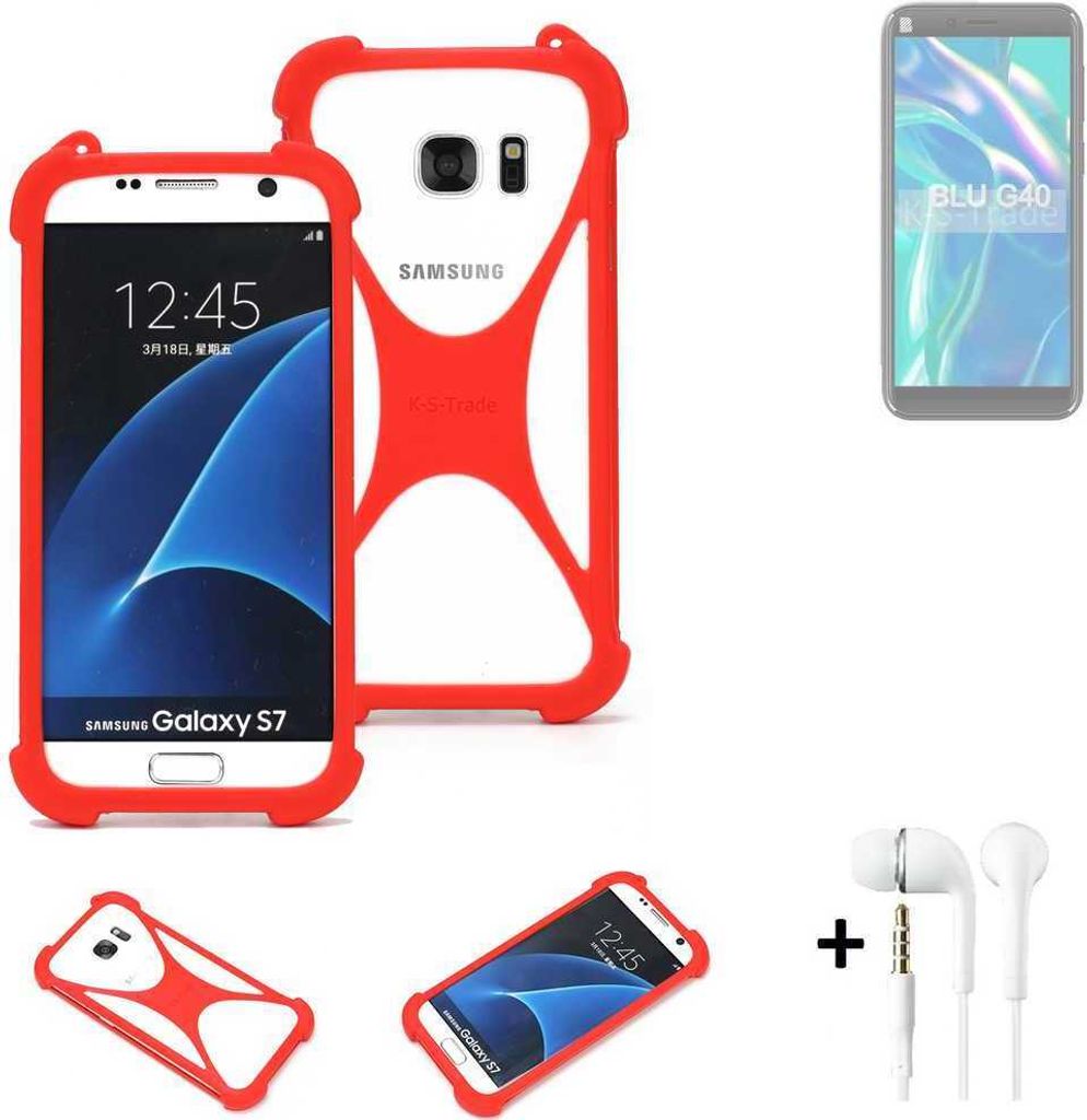 Handy-hülle + Kopfhörer kompatibel mit BLU G40 Schutz-hülle Bumper Silikon Schutz Hülle Cover Case Silikoncase Silikonbumper TPU Softcase