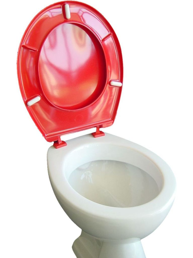 VCM WC Sitz Toilettendeckel Klodeckel Toilettensitz Deckel Brille Klobrille Iseo Verstellbare Scharniere Rot