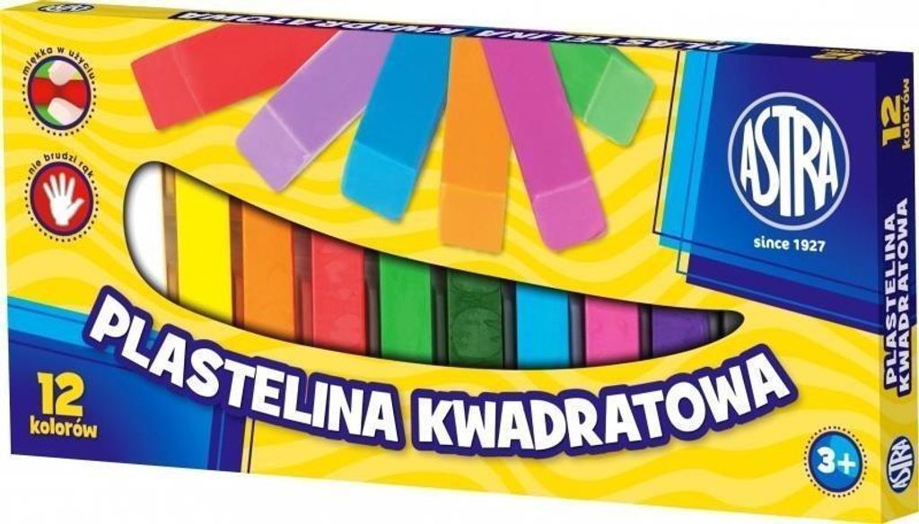ASTRA Plastilina quadrata per la scuola 12 colori Immagine del prodotto 
