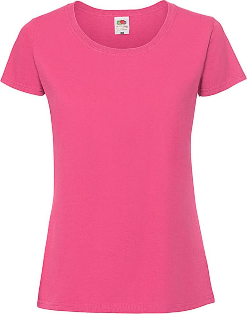 Fruit of the Loom 61-424-0 | Damen T-Shirt Ringspun Premium T Lady-fit - Farbe: Fuchsia - Größe: L