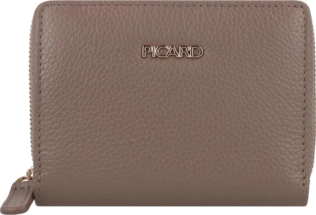 Porte-monnaie Picard Java 1 anti-encombrement en cuir véritable Taupe