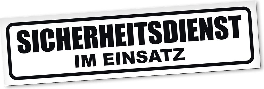 PantherPixel Sicherheitsdienst Im Einsatz Magnetschild Auto Security Magnetfolie Geschenkidee 20 x 5 cm REFLEKTIEREND