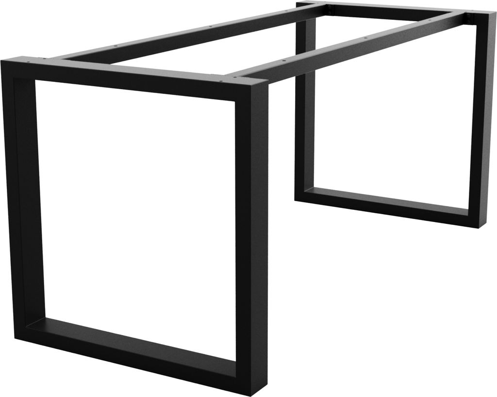 A black metal table leg frame for a desk or table.