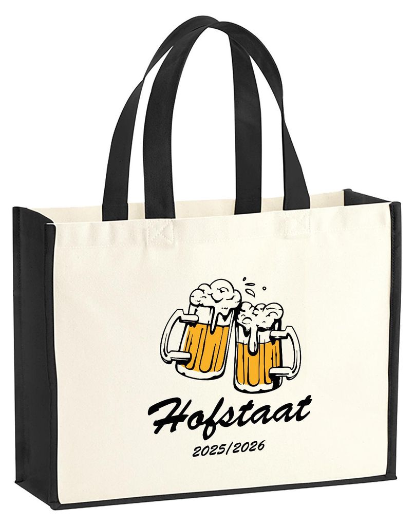 Huuraa Jutetasche Hofstaat 2025/26 Schützenfest 21 Liter Black Jute und Baumwolle Einkaufstasche Geschenkidee