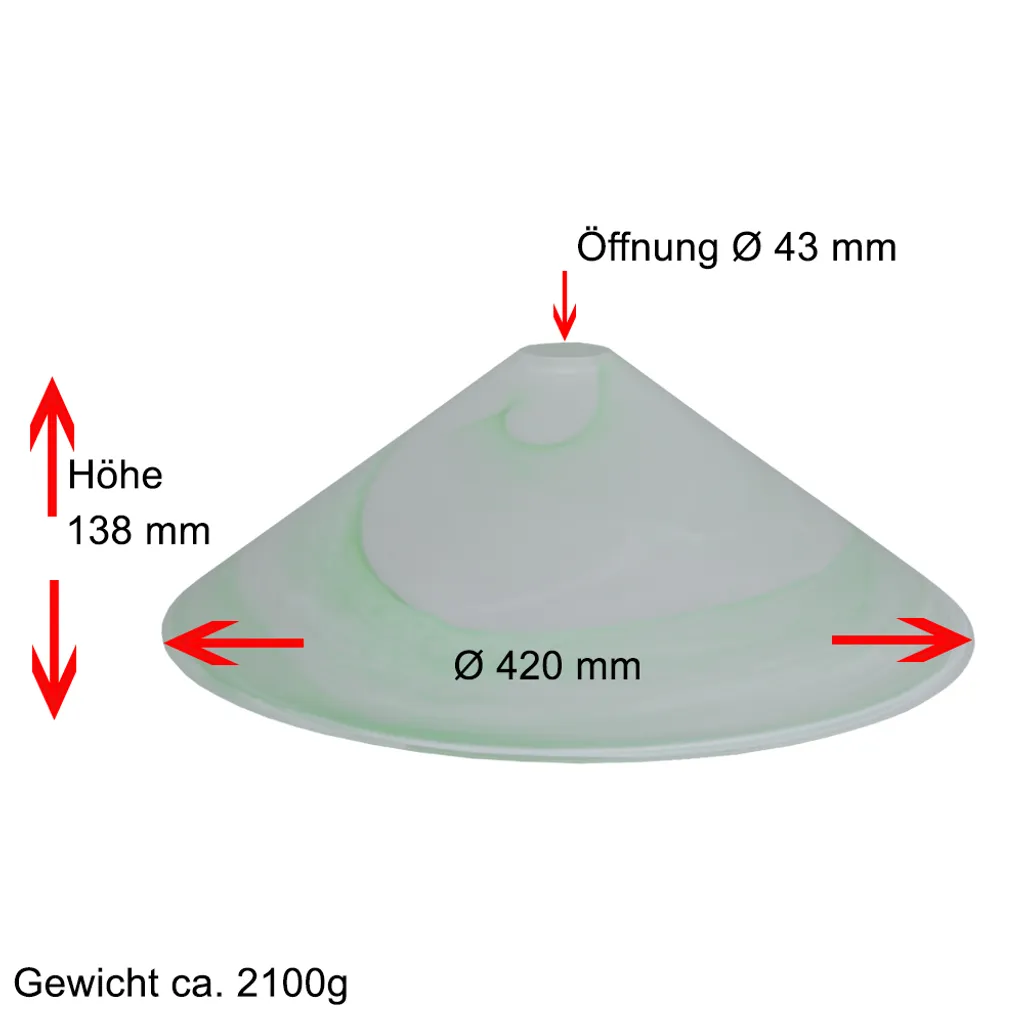 Diffuseur pour plafonnier albâtre blanc reflets verts d42cm douille E27