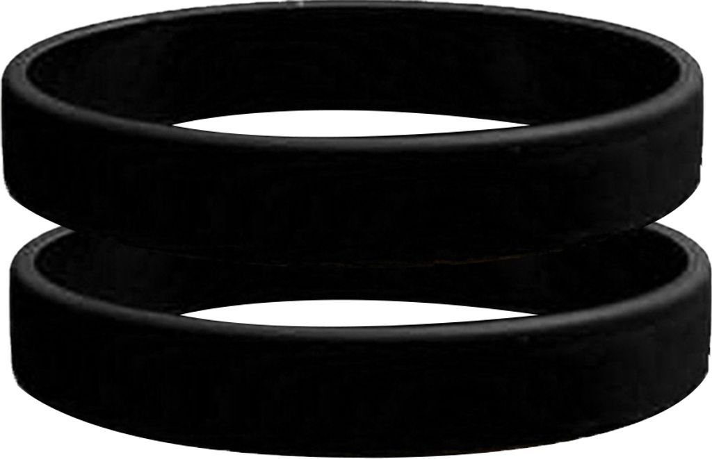 2 Stück modische Silikon-Armbänder, einfarbige Sport-Design-Armbänder-Schwarz