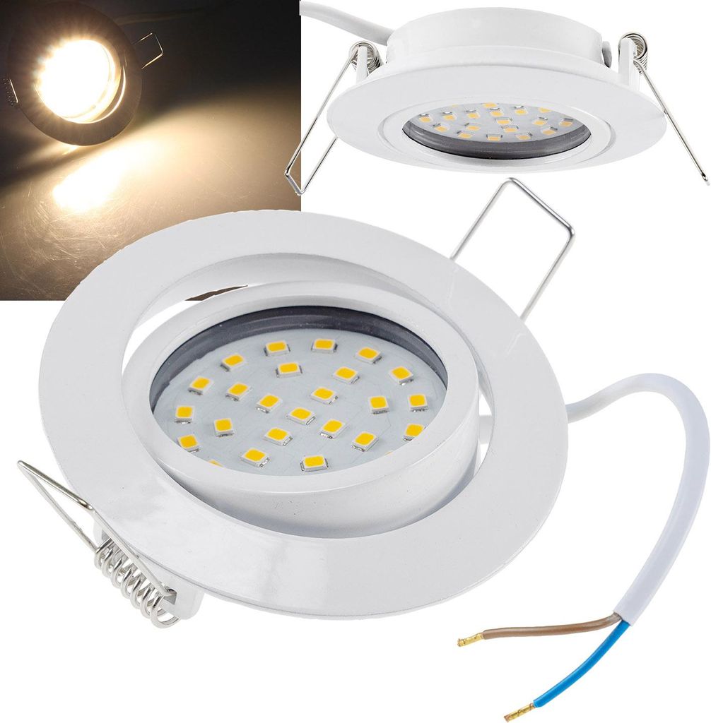 ChiliTec 21843 LED-Einbauleuchte "Flat-26" warmweiß 80x26mm, 3W, 370lm, weißes Gehäuse