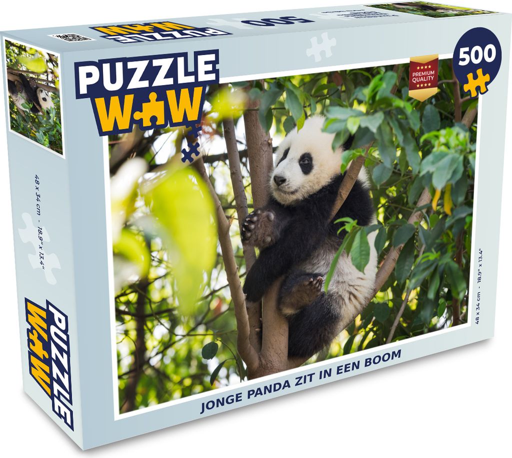 MuchoWow Puzzle 500 Teile Panda - Tier - Baum - 500 Teile - Kinder - Selberbauen - Puzzlespiele