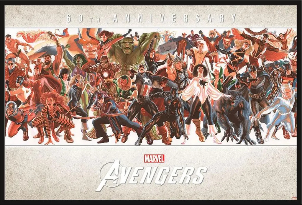 Affiche Avengers Axel Ross avec Cadre Shinsuke® Noir en Vitre Acrylique