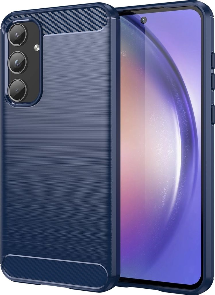 Mobigear Brushed Slim Samsung Galaxy A55 Hülle Flexibles TPU Backcover - Blau