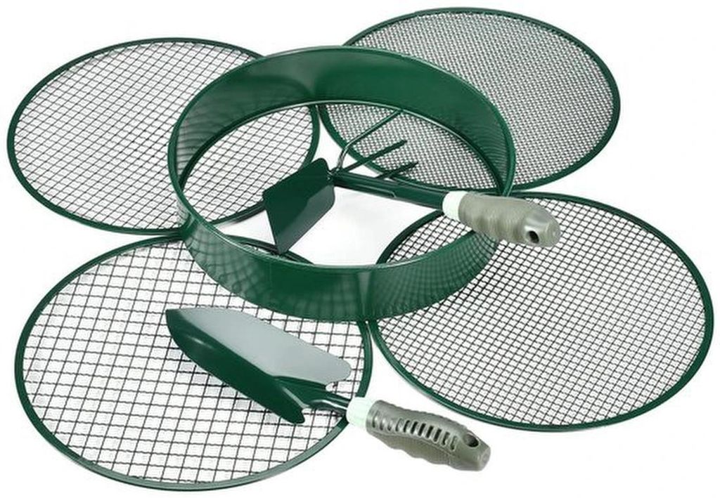 Unyqoos 4-in-1 Multifunktionale Garten-Sieb mit 4 austauschbaren Siebeinsätzen für Erde, Sand und mehr
