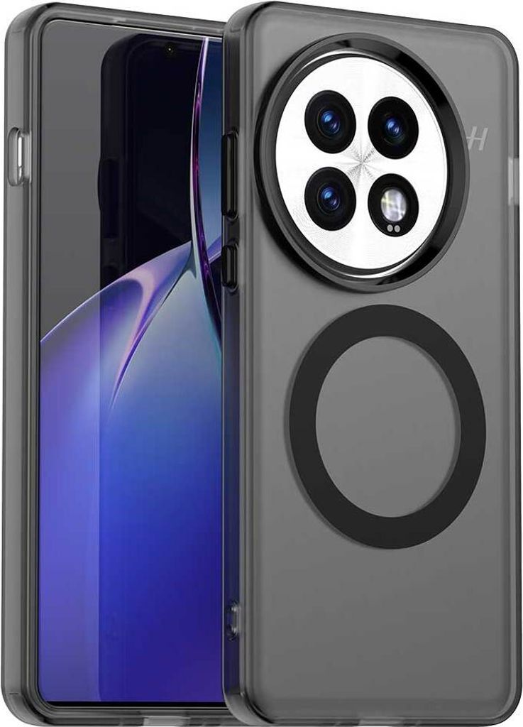 Magnetisch Hülle für OnePlus 13, Schlank Durchscheinend Matt Stoßfest Handyhülle Schwarz