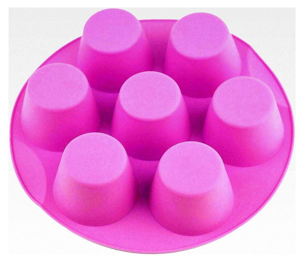 7 Tassen Silikon-Muffinform, Antihaft-Blechform, Puddingform (Rosa) – Silikonform für Schokolade, Kuchen, Gelee, Dessert, Eis, Zuckerherstellung