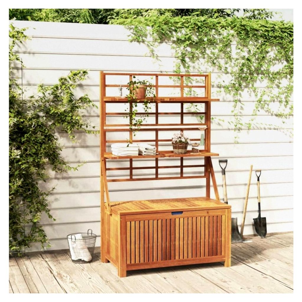 Truhe mit Rankgitter 99x50x160 cm aus Akazienholz