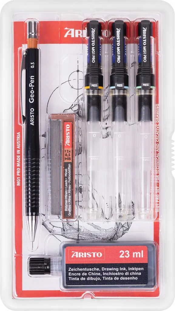 Kit Aristo mg1 College Set 3 stylos à encre pour des tracés sans bavures