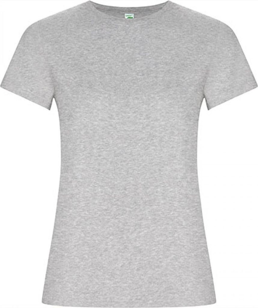 Roly Eco CA6696 | Golden Organic Woman T-Shirt - 2-lagiger Rundhalskragen - Farbe: Heather Grey 58 - Größe: XL