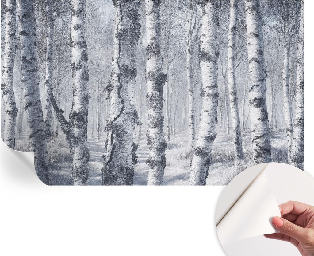 Selbstklebende Wandtapete - Dekorative Tapete für Wohnzimmer - Klebefolie für Wandbilder - Tapetenfolie für Wanddekoration - 416x254 - Frostige ...