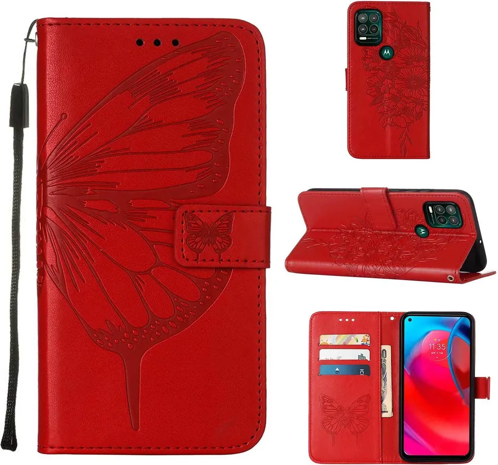 Wallet Case Moto G Stylus 5G 2021 Rosso | Pelle Flip Professional